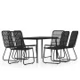 Juego de comedor de jardín 7 piezas negro de , Conjuntos de jardín - Ref: Foro24-3099182, Precio: 774,70 €, Descuento: %
