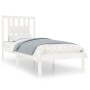 White solid wood single bed frame 90x190 cm by , Beds and slatted bases - Ref: Foro24-3104029, Price: 88,86 €, Discount: %