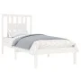 White solid wood single bed frame 90x190 cm by , Beds and slatted bases - Ref: Foro24-3104029, Price: 87,74 €, Discount: %