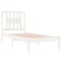 White solid wood single bed frame 90x190 cm by , Beds and slatted bases - Ref: Foro24-3104029, Price: 87,74 €, Discount: %