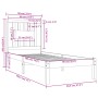 Weißer Einzelbettrahmen aus Massivholz, 90 x 190 cm von , Betten und Lattenroste - Ref: Foro24-3104029, Preis: 88,86 €, Rabat...