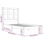 Solid pine wood bed frame 90x190 cm by , Beds and slatted bases - Ref: Foro24-3104443, Price: 83,28 €, Discount: %