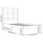 Solid pine wood bed frame 90x190 cm by , Beds and slatted bases - Ref: Foro24-3104443, Price: 81,11 €, Discount: %