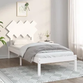 White solid wood single bed frame 90x190 cm by , Beds and slatted bases - Ref: Foro24-3104834, Price: 83,61 €, Discount: %