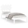 White solid wood single bed frame 90x190 cm by , Beds and slatted bases - Ref: Foro24-3104834, Price: 84,45 €, Discount: %
