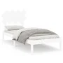 White solid wood single bed frame 90x190 cm by , Beds and slatted bases - Ref: Foro24-3104834, Price: 83,61 €, Discount: %