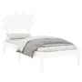 White solid wood single bed frame 90x190 cm by , Beds and slatted bases - Ref: Foro24-3104834, Price: 83,61 €, Discount: %