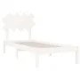 White solid wood single bed frame 90x190 cm by , Beds and slatted bases - Ref: Foro24-3104834, Price: 83,61 €, Discount: %