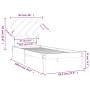 White solid wood single bed frame 90x190 cm by , Beds and slatted bases - Ref: Foro24-3104834, Price: 84,45 €, Discount: %