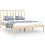 Solid pine wood bed frame 140x190 cm by , Beds and slatted bases - Ref: Foro24-3105140, Price: 104,12 €, Discount: %