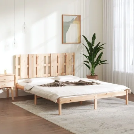 Solid pine wood bed frame 160x200 cm by , Beds and slatted bases - Ref: Foro24-3105610, Price: 131,55 €, Discount: %