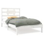 White solid wood single bed frame 90x190 cm by , Beds and slatted bases - Ref: Foro24-3105631, Price: 89,53 €, Discount: %