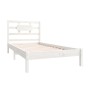 White solid wood single bed frame 90x190 cm by , Beds and slatted bases - Ref: Foro24-3105631, Price: 89,53 €, Discount: %