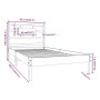 White solid wood single bed frame 90x190 cm by , Beds and slatted bases - Ref: Foro24-3105631, Price: 89,53 €, Discount: %