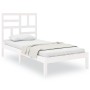 White solid wood single bed frame 90x190 cm by , Beds and slatted bases - Ref: Foro24-3105916, Price: 86,97 €, Discount: %