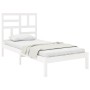 Weißer Einzelbettrahmen aus Massivholz, 90 x 190 cm von , Betten und Lattenroste - Ref: Foro24-3105916, Preis: 86,97 €, Rabat...