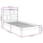 Weißer Einzelbettrahmen aus Massivholz, 90 x 190 cm von , Betten und Lattenroste - Ref: Foro24-3105916, Preis: 86,97 €, Rabat...