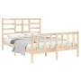 Solid wood double bed frame 135x190 cm by , Beds and slatted bases - Ref: Foro24-3105900, Price: 135,85 €, Discount: %