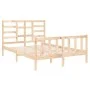Solid wood double bed frame 135x190 cm by , Beds and slatted bases - Ref: Foro24-3105900, Price: 135,85 €, Discount: %