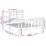 Solid wood double bed frame 135x190 cm by , Beds and slatted bases - Ref: Foro24-3105900, Price: 135,85 €, Discount: %
