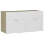 White engineered wood and Sonoma oak vanity unit with sink by , bathroom vanities - Ref: Foro24-3071293, Price: 279,91 €, Dis...