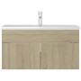 Waschtischunterschrank aus Sonoma-Eichenholzwerkstoff mit Waschbecken von , Badezimmerwaschtische - Ref: Foro24-3071291, Prei...