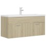Sonoma oak engineered wood vanity unit with sink by , bathroom vanities - Ref: Foro24-3071300, Price: 320,34 €, Discount: %