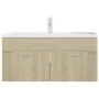 Waschtischunterschrank aus Sonoma-Eichenholzwerkstoff mit Waschbecken von , Badezimmerwaschtische - Ref: Foro24-3071300, Prei...