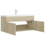Sonoma oak engineered wood vanity unit with sink by , bathroom vanities - Ref: Foro24-3071300, Price: 320,34 €, Discount: %