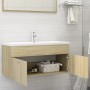 Sonoma oak engineered wood vanity unit with sink by , bathroom vanities - Ref: Foro24-3071300, Price: 320,34 €, Discount: %