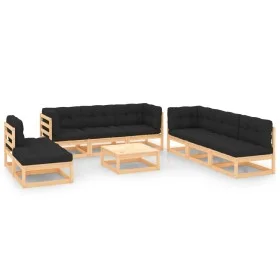 Garden furniture set 9 pieces and cushions solid pine wood by , Garden sets - Ref: Foro24-3083818, Price: 735,21 €, Discount: %