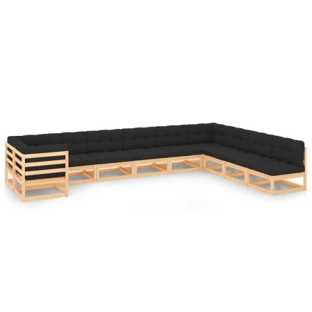 Garden furniture 10 pcs anthracite cushions solid pine wood by , Garden sets - Ref: Foro24-3083845, Price: 950,49 €, Discount: %