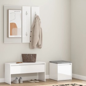 Glossy white plywood hall furniture set by , Wardrobes - Ref: Foro24-3082050, Price: 128,08 €, Discount: %
