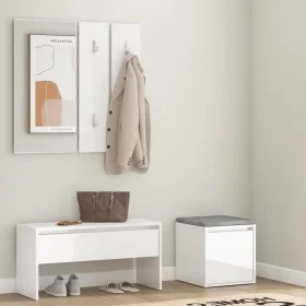 Glossy white plywood hall furniture set by , Wardrobes - Ref: Foro24-3082050, Price: 126,24 €, Discount: %