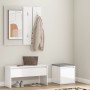 Glänzend weißes Sperrholz-Dielenmöbel-Set von , Kleiderschränke - Ref: Foro24-3082050, Preis: 128,08 €, Rabatt: %