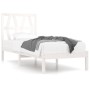 Massiver Bettrahmen aus weißem Kiefernholz, 90 x 190 cm von , Betten und Lattenroste - Ref: Foro24-3103964, Preis: 87,45 €, R...