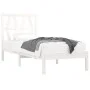 Solid white pine wood bed frame 90x190 cm by , Beds and slatted bases - Ref: Foro24-3103964, Price: 86,35 €, Discount: %