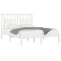 Massives Bettgestell aus weißem Kiefernholz, 150 x 200 cm von , Betten und Lattenroste - Ref: Foro24-3103939, Preis: 146,97 €...