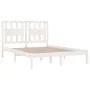 Estructura de cama madera maciza de pino blanca 150x200 cm de , Camas y somieres - Ref: Foro24-3103939, Precio: 145,12 €, Des...