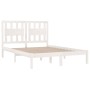 Massives Bettgestell aus weißem Kiefernholz, 150 x 200 cm von , Betten und Lattenroste - Ref: Foro24-3103939, Preis: 146,97 €...
