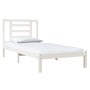 Estructura de cama madera maciza de pino blanco 90x190 cm de , Camas y somieres - Ref: Foro24-3104314, Precio: 86,89 €, Descu...