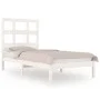 Solid white pine wood bed frame 90x190 cm by , Beds and slatted bases - Ref: Foro24-3104444, Price: 86,64 €, Discount: %