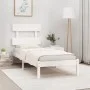 Weißer Einzelbettrahmen aus Massivholz, 90 x 190 cm von , Betten und Lattenroste - Ref: Foro24-3104639, Preis: 82,04 €, Rabat...