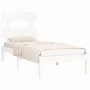 Weißer Einzelbettrahmen aus Massivholz, 90 x 190 cm von , Betten und Lattenroste - Ref: Foro24-3104639, Preis: 82,04 €, Rabat...