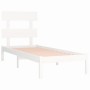 White solid wood single bed frame 90x190 cm by , Beds and slatted bases - Ref: Foro24-3104639, Price: 83,08 €, Discount: %