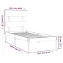 Weißer Einzelbettrahmen aus Massivholz, 90 x 190 cm von , Betten und Lattenroste - Ref: Foro24-3104639, Preis: 82,04 €, Rabat...