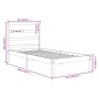 Weißer Einzelbettrahmen aus Massivholz, 90 x 190 cm von , Betten und Lattenroste - Ref: Foro24-3104899, Preis: 83,09 €, Rabat...