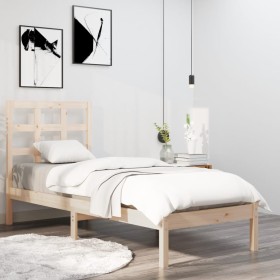 Estructura de cama madera maciza 90x190 cm