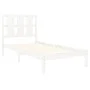 White solid wood single bed frame 90x190 cm by , Beds and slatted bases - Ref: Foro24-3105566, Price: 91,50 €, Discount: %