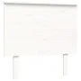 White solid wood bed frame with headboard by , Beds and slatted bases - Ref: Foro24-3195187, Price: 114,50 €, Discount: %
